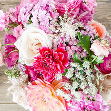 Load image into Gallery viewer, Designer's Selection vase flower arrangement featuring dahlia, rose, ranunculus - Designer's Selection, Vase Arrangement