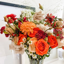 Load image into Gallery viewer, Thanksgiving bouquet featuring lisianthus, rose, dahlia - Designer's Selection, Vase Arrangement