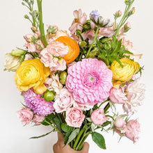 Load image into Gallery viewer, best san francisco florist bouquet featuring dahlia, ranunculus, rose - Designer's Selection, Hand-tied Bouquet