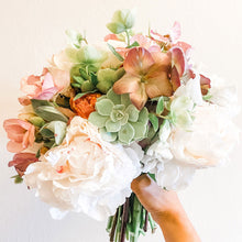 Load image into Gallery viewer, earthy wrapped fresh flower bouquet for birthdays, just because, graduations, new baby - Designer's Selection, Hand-tied Bouquet
