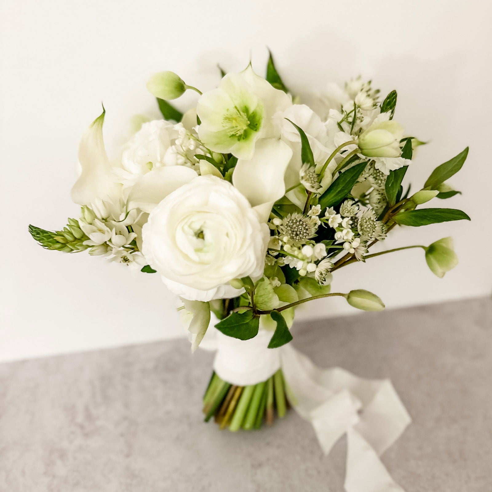 Light Pink Ranunculus and Helleborus Bouquet